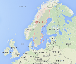 スェーデンの地図